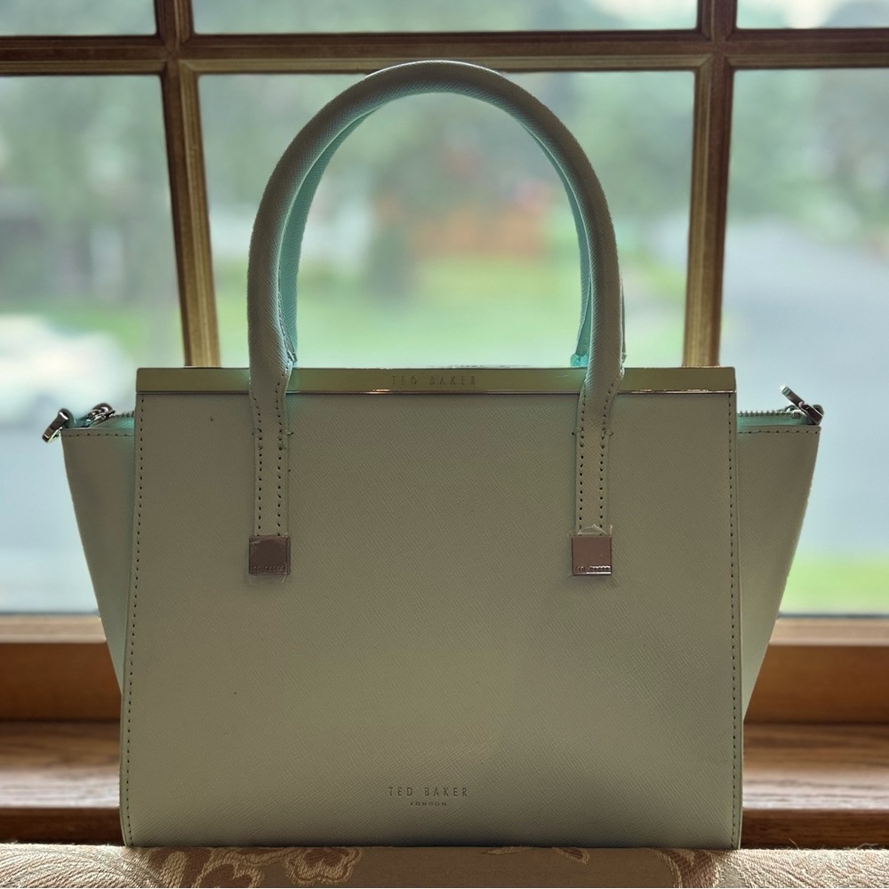 Ted Baker🎉HP🎉Tabitha mint green leather& floral convertible crossbody - Picture 2 of 15